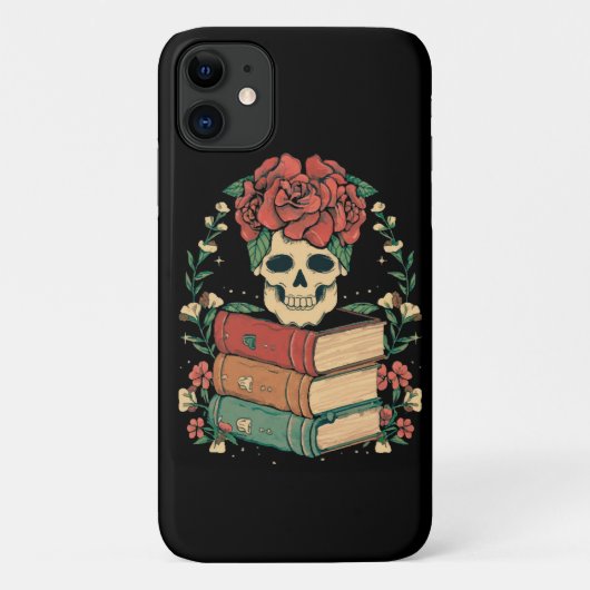 Florale Schädel auf deinen Büchern Case-Mate iPhone Hülle (Rückseite)