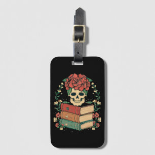 Florale Schädel auf deinen Büchern Gepäckanhänger