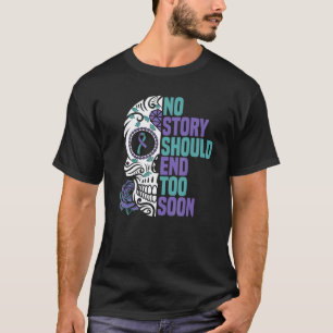 Florale Schädel-Selbstmordaufklärung Psychische Ge T-Shirt