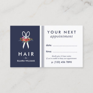 Florale Schere Navy Blau Friseur Termin