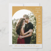 Florale Schlichtheit 1 Gelber Ocker Save The Date (Vorderseite)