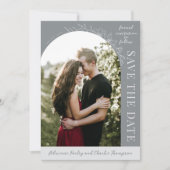 Florale Schlichtheit 1 Stein Grau Save The Date (Vorderseite)