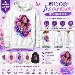 Florale Schmetterling-Ästhetik-Frau-Illustration Sweatshirt