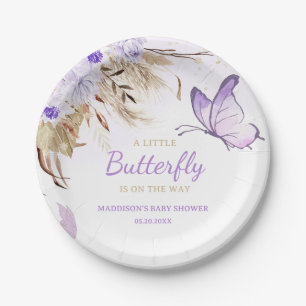 Florale Schmetterlings-Baby-Party  Pappteller