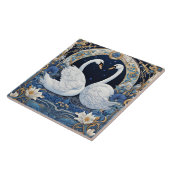 Florale Schwäne Art Nouveau Bird Kunst, Dichtung u Fliese (Seite)