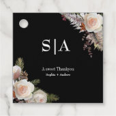 florale schwarze Eleganz | Dankeschön Terracotta W Geschenkanhänger (Vorderseite)