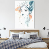 Florale Serenität Leinwanddruck (Insitu (Schlafzimmer))