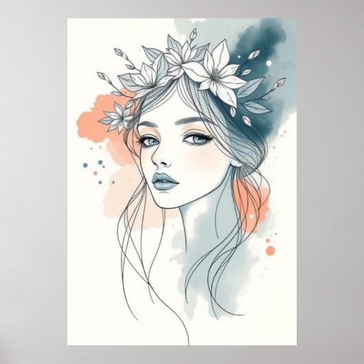 Florale Serenität Poster (Vorne)