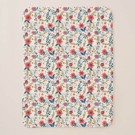 Florale Sherpa-Decke Sherpadecke (Vorderseite)