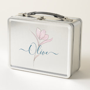 Florale Skizze Wasserfarbe Personalisiert Metall Brotdose