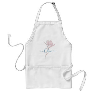 Florale Skizze Wasserfarbe Personalisiert Schürze