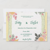 Florale Sommerhochzeit mit Zitrone Einladung (Rückseite)