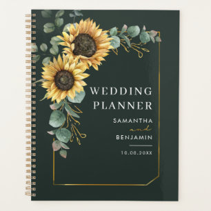Florale Sonnenblumen-Eukalyptus-Botanische Hochzei Planer