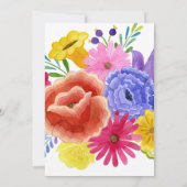 Florale spanische Fiesta-Hochzeit Save The Date (Rückseite)