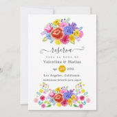 Florale spanische Fiesta-Hochzeit Save The Date (Vorderseite)