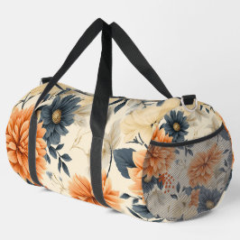 Florale Sporttasche mit Orange Duffle Bag