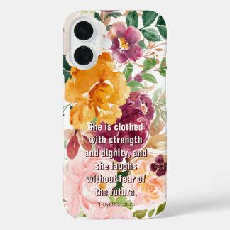 Florale Sprichwörter 31:25 Sie ist bekleidet rusti iPhone 16 Hülle