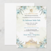 Florale Sri Sukhmani Sahib Path Einladung (Vorne/Hinten)