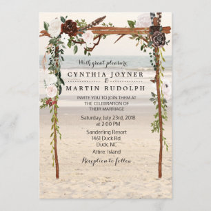 Florale Strand Arbor Hochzeitseinladung Einladung