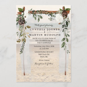 Florale Strand Arbor Hochzeitseinladung Einladung
