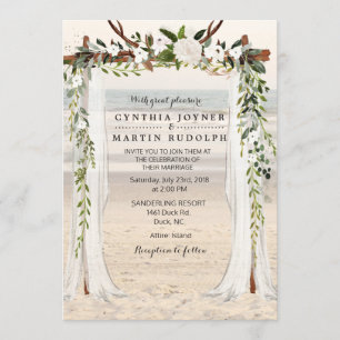 Florale Strand Arbor Hochzeitseinladung Einladung