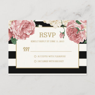 Florale Streifen UAWG/Hochzeitskarten RSVP Karte