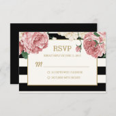 Florale Streifen UAWG/Hochzeitskarten RSVP Karte (Vorne/Hinten)