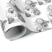 Florale Tangle Zeichnung -  Geschenkpapier (Rolleneckpunkt)