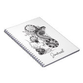 Florale Tangle Zeichnung - Notizblock (Rechte Seite)