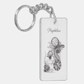 Florale Tangle Zeichnung - Schlüsselanhänger (Vorderseite links)