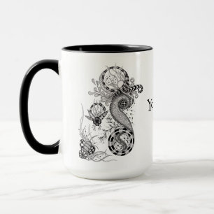 Florale Tangle Zeichnung -  Tasse