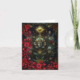 Florale Tarotkarten-Leser-Blanko-Notizkarte Dankeskarte