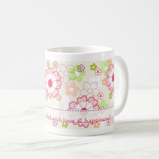 Florale Tasse farbige Blume (VorderseiteRechts)