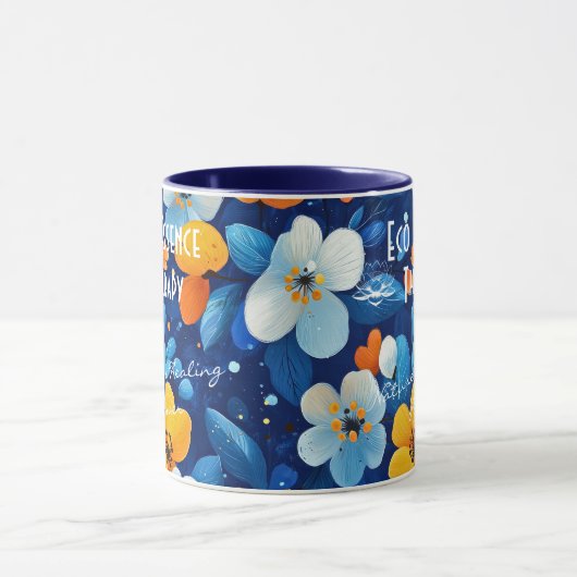 Florale Tasse für Unternehmen mit dynamischen Bloo (Zentrum)