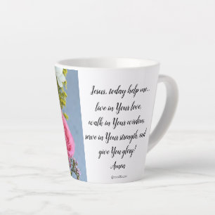 Florale Tasse mit Gebet