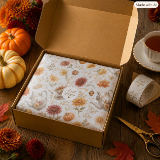  Florale Teeparty Herbst-Kürbismuster  Seidenpapier