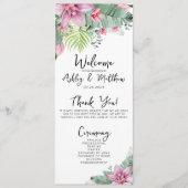 Florale Tropische Hochzeit Programm (Vorderseite)