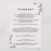 Florale Typografie Willkommensschreiben & Reisepla Programm (Rückseite)