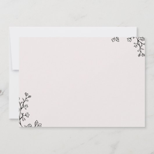 Florale Typografie wir entloppt Einladung (Rückseite)