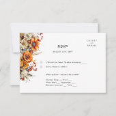 FLORALE UAWG | ORANGE BLUME | RUSTISCHE WEDD RSVP KARTE (Vorderseite)