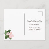 Florale UAWG Postkarte mit weißem Hibiskus (Rückseite)