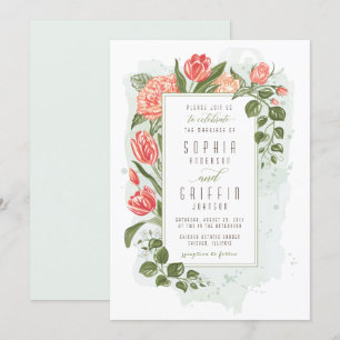 Florale Umarmung Hochzeitseinladung Einladung