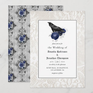 Florale und Spitzen-Gotik-Hochzeit Einladung
