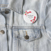 Florale Ur-Urgroßmutter der Braut Pink Weiß Button (Beispiel)