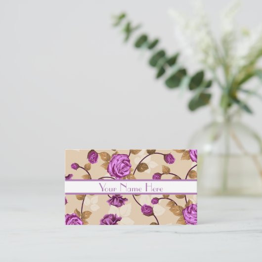 Florale Visitenkarten Visitenkarte (Stehend Vorderseite)