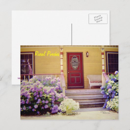 Florale Vorderseite Veranda Postkarte (Vorne/Hinten)