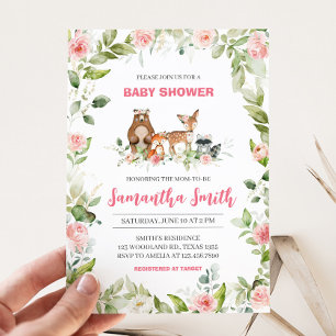 Florale Wald-Babyparty-Einladung Einladung