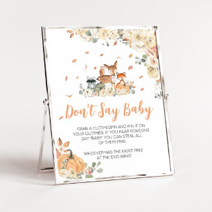 Florale Waldtiere Don't Say Baby Schild
