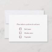 Florale Wasserfarbe auf weißem UAWG und Menü RSVP Karte (Rückseite)