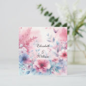 Florale Wasserfarbe in sanften Pastellfarben Einladung (Stehend Vorderseite)